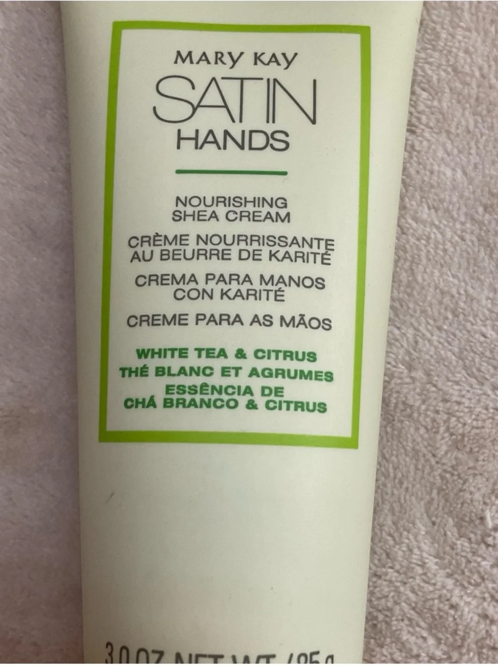 Mary Kay Satin Hands Nourishing Hand Cream - Light Green & Gold Cap